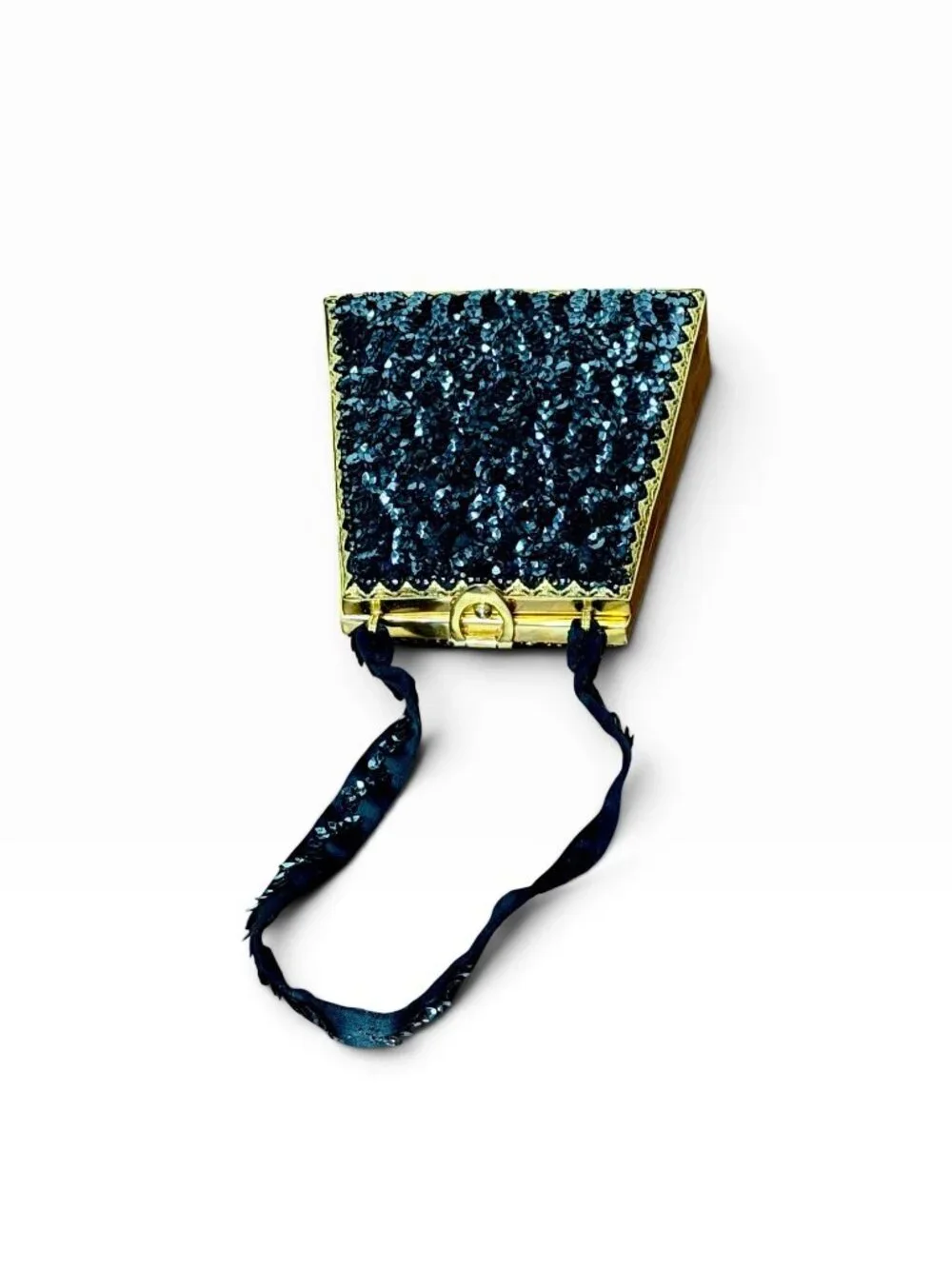Vintage 1950s trapezoid Minaudiere carryall vanity purse